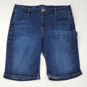 Lane Bryant Indigo Bermuda Denim Shorts Stretchy